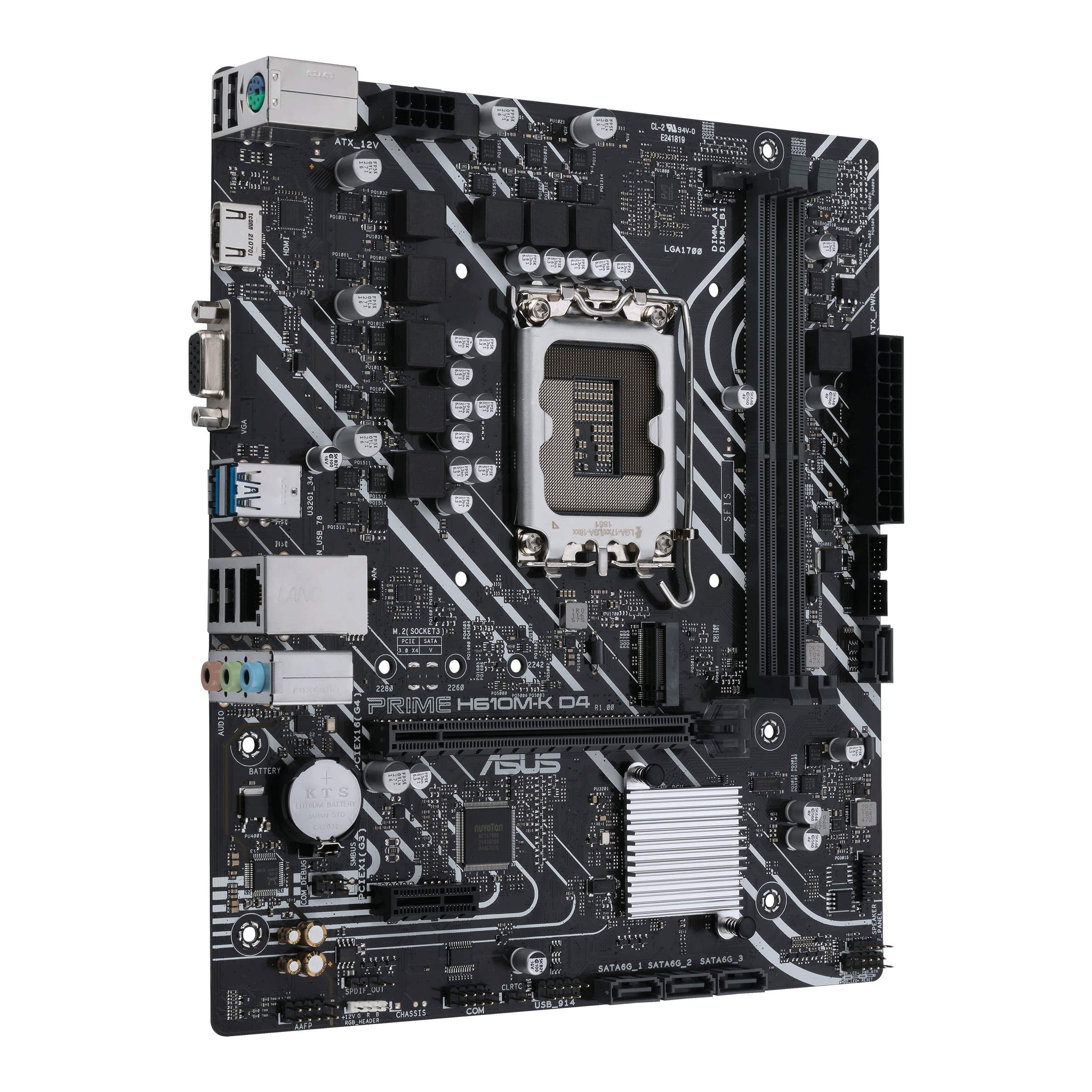 MOTHERBOARD ASUS PRIME MOD: H610M-K D4/ INTEL LGA1700/ CHIP H610/ X2 DDR4 3200MHZ 64GB MAX/ PCIe GEN3/ M.2/ X4 SATA/ HDMI/ D-SUB/ X2 USB3.2/ USB2.0/