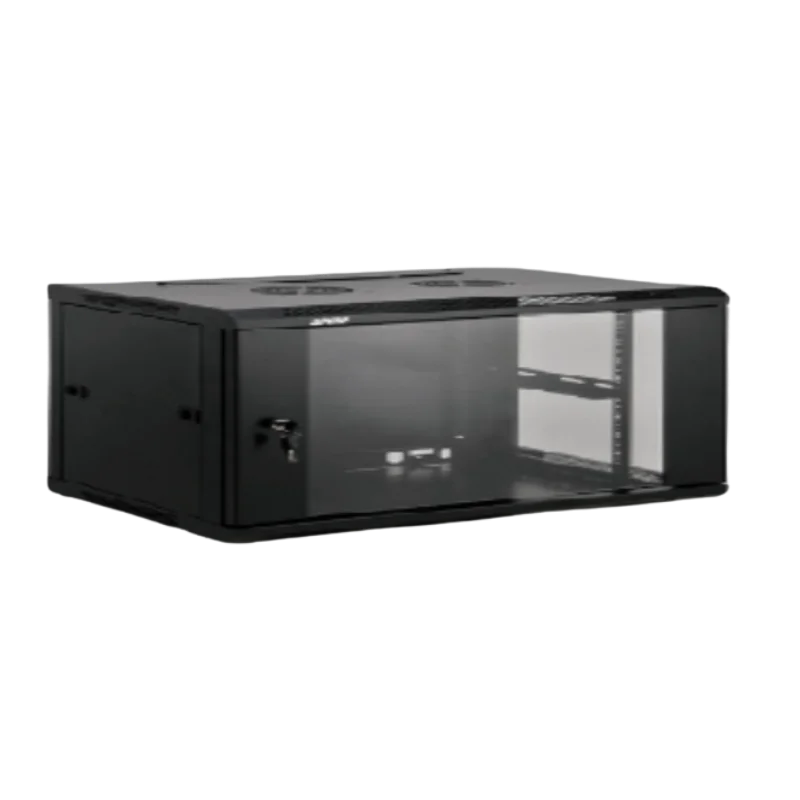 ZK RACK AEREO 4U CON PUERTA DE VIDRIO TEMPLADO / PUERTAS LATERALES 53cm ancho*40cm prof * 21cm alto